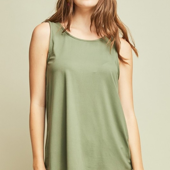 ☺ Army Green Backless Gathered Top - Picture 4 of 5